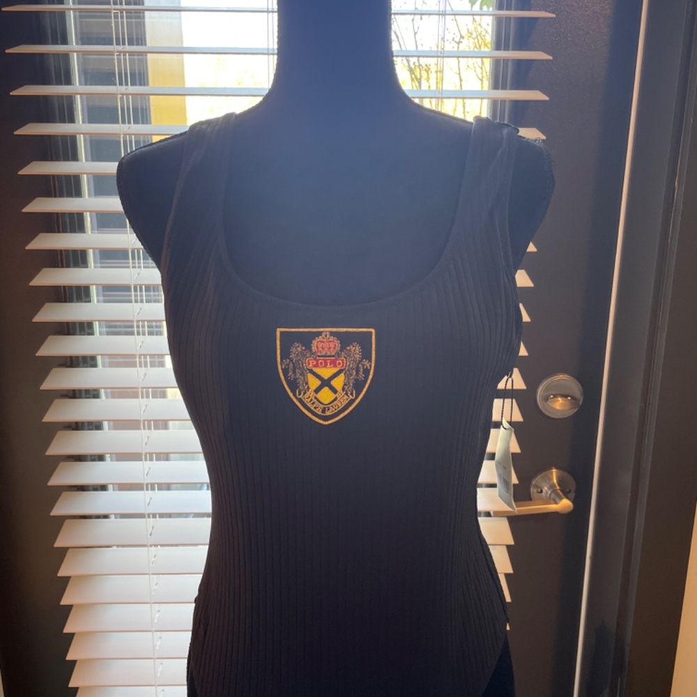 NWT BRAND NEW RALPH LAUREN POLO SWIMSUIT BLACK SIGNATURE LABEL SIZE L